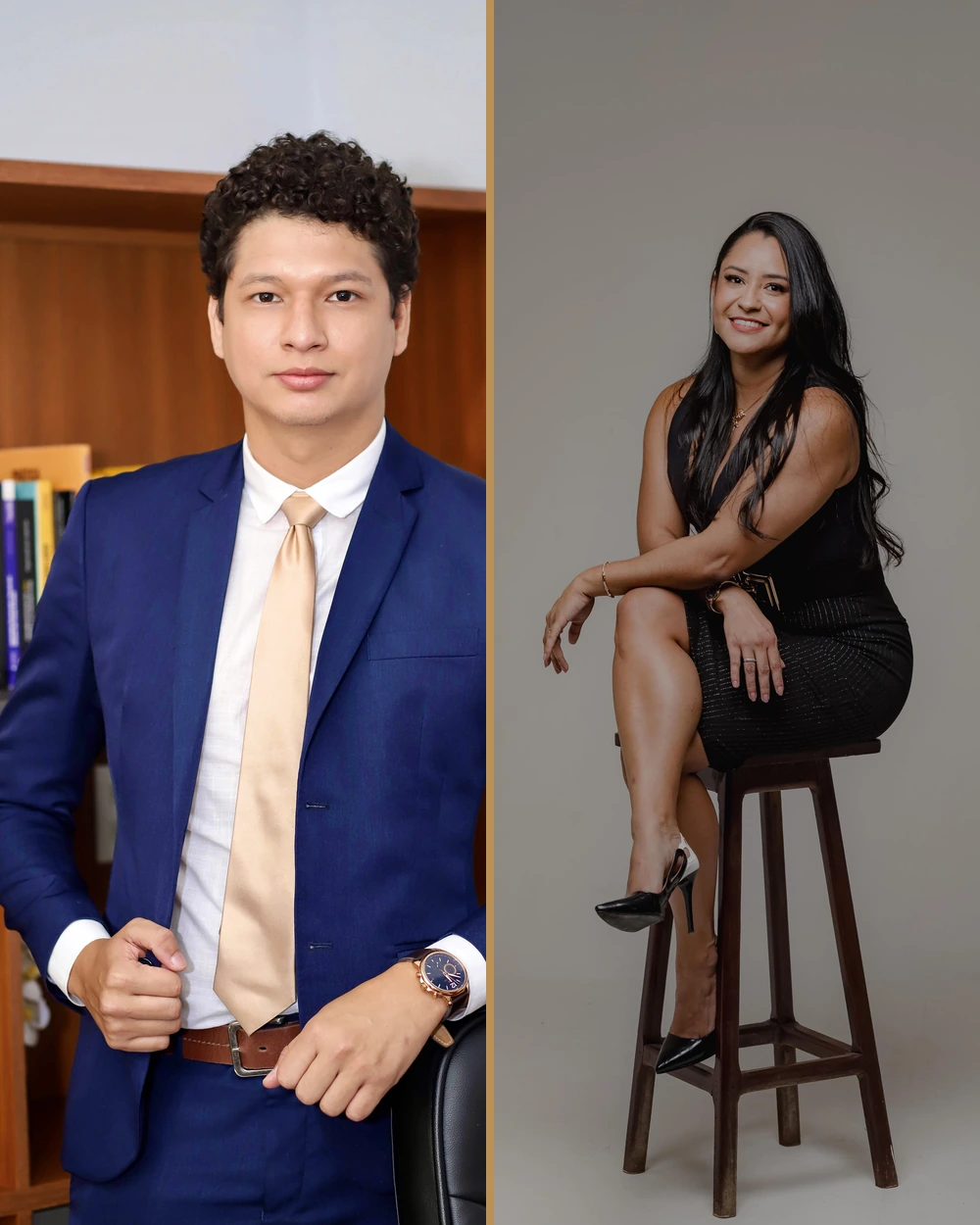 Montagem fotográfica com retratos profissionais de integrantes da Figueiredo & Lopes Advogados